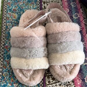 UGG Multicolor Fuzzy Slide Slippers